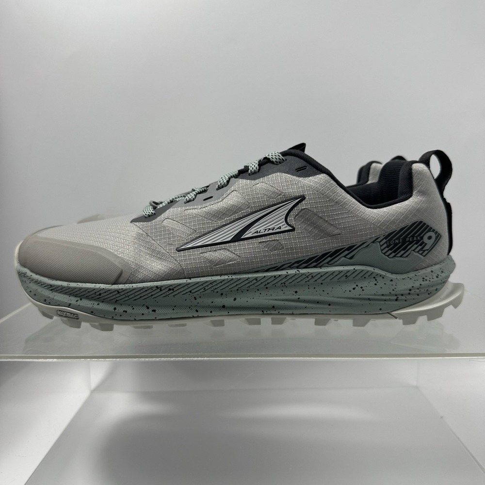Brand New Altra Lone Peak 9 AL0A85PG74T Grey Trail Shoes Men's Size 10.5 SAMPLE